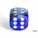 CHX 26623 Gemini Blue-Steel/white 16mm d6 Dice Block 12 dice