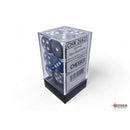 CHX 26623 Gemini Blue-Steel/white 16mm d6 Dice Block 12 dice