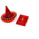 PolyHero Dice Wizard d20 Wizard Hat and d2 Spellbook in Smoldering Ember