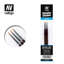 Vallejo Brushes Detail Definition Set Synthetic fibers Sizes 4/0 3/0 & 2/0