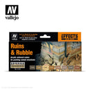 Vallejo Model Air Ruins & Rubble 8 Colour Acrylic Paint Set