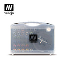 Vallejo Basic Game Air Colours set & Airbrush 28 Colour Plastic Case