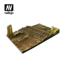Vallejo Scenics Bases 1/35 31x21 Country road cross with railway section Diorama Base