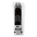 Ak Interactive Tools Set Of 5 Silicone Brushes Medium Hard Tip Medium