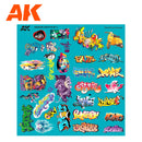 Ak Interactive Accessories Assorted Graffiti Decals