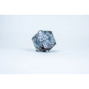 Sirius Dice Silver Ink Silver Glitter Red and Green Snowflakes D20 Snow Globe