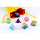 Fanroll: Small Velvet Dice Bag: Gold w/ Red Satin