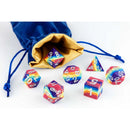 Fanroll: Small Velvet Dice Bag: Purple w/ Gold Satin