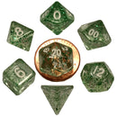 Fanroll: 10mm Mini Polyhedral Dice set: Ethereal Green