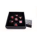 LPG Dice RPG Set Serif Red/Silver