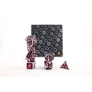 LPG Dice RPG Set Serif Red/Silver