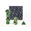 LPG Dice RPG Set Serif Green/Gold