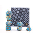 LPG Dice RPG Set Draco Bright Blue/Brass