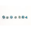 LPG Dice RPG Set Draco Bright Blue/Brass