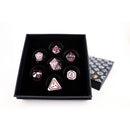LPG Dice RPG Set Concentric Black/Red/Silver