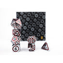 LPG Dice RPG Set Concentric Black/Red/Silver