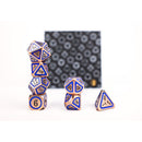LPG Dice RPG Set Concentric Blue/Black/Brass