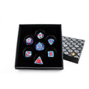 LPG Dice RPG Set Leadlight Red/Blue/Silver