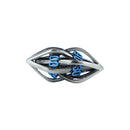 LPG Dice RPG Set Hollow Elliptic Stainless and Blue