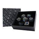 LPG Dice RPG Set Hollow Dragon Stainless and Blue