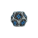 LPG Dice RPG Set Hollow Dragon Stainless and Blue