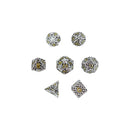 LPG Dice RPG Set Hollow Celtic Chrome and Gold