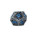 LPG Dice RPG Set Hollow Celtic Stainless and Blue