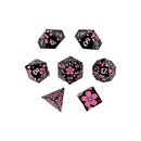 LPG Dice RPG Set Inscripted Sakura Black Pink
