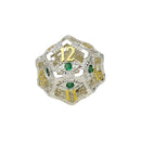LPG Dice Scaled Eye Dice Set Steel/Green
