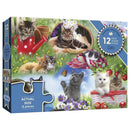 Puzzle Piecing Together Cats 12Pc