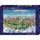 Puzzle Map Art Alpine Mtd Wld 2000Pc
