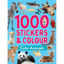1000 Stickers & Colour Animals Book