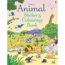 Animal Sticker & Coloring Book Book