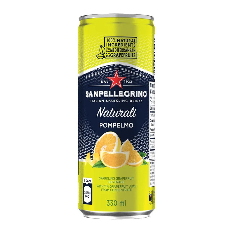 San Pellegrino Pompelmo 330mL Slim Can Sparkling 24 Pack S. Pellegrino