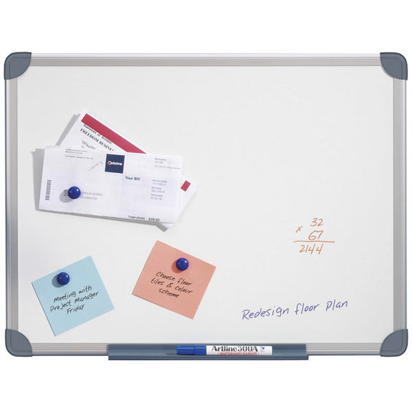 Quartet Penrite Slimline Whiteboard Magnetic Aluminium Frame 900x600mm