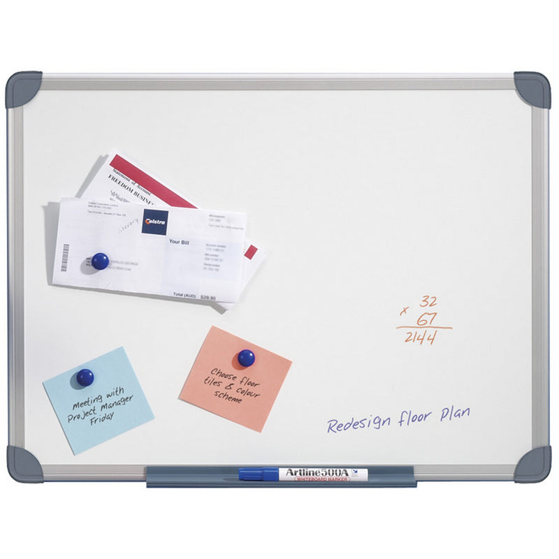 Quartet Penrite Slimline Whiteboard Magnetic Aluminium Frame 1200x900mm