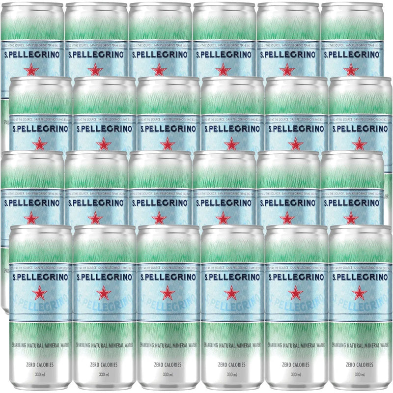 San Pellegrino Sparkling Natural Mineral Water 330mL Slim Can 24 Pack S. Pellegrino