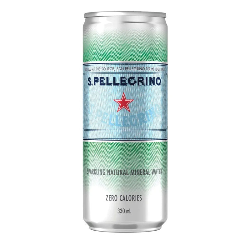 San Pellegrino Sparkling Natural Mineral Water 330mL Slim Can 24 Pack S. Pellegrino