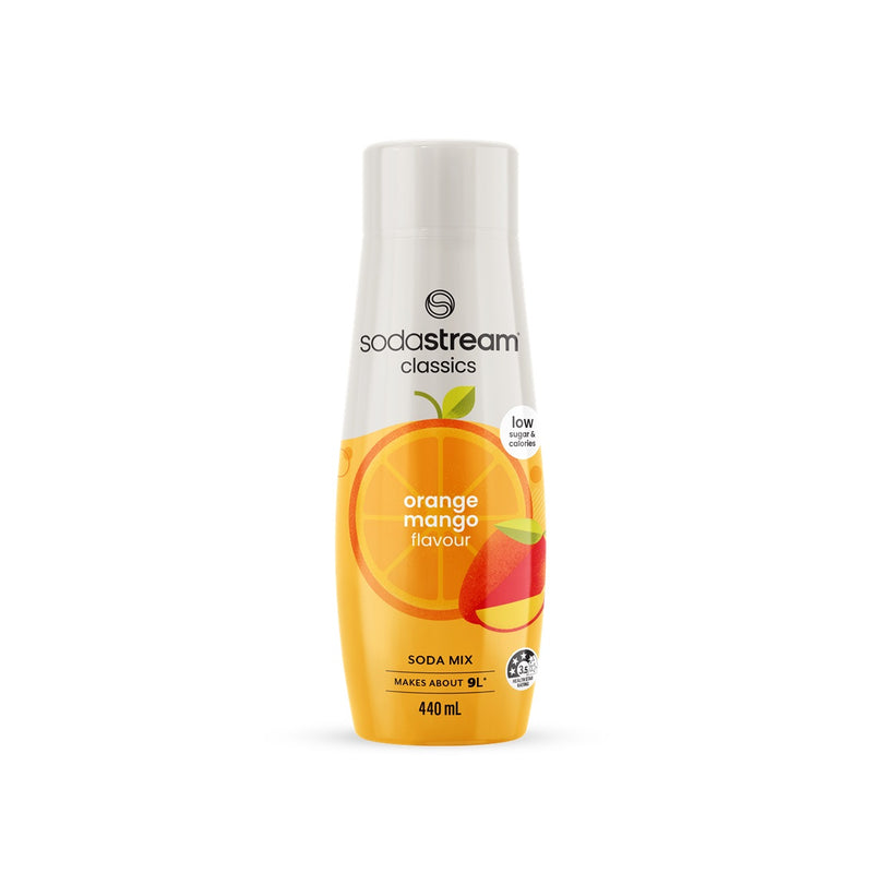 SodaStream Low Sugar Orange Mango Syrup Soda Mix 440mL Low Calorie Pack 6 BULK
