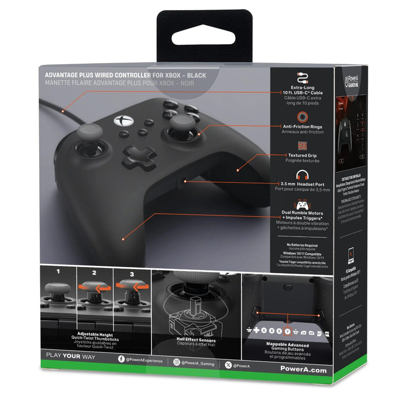 PowerA Advantage Plus Wired Controller for Xbox Series X|S Black