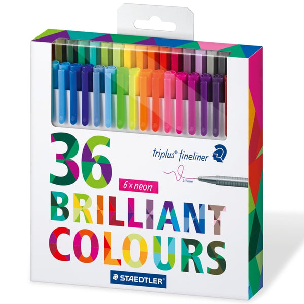 Staedtler Triplus Coloured Fineliner Pens 0.3mm Assorted Box of 36