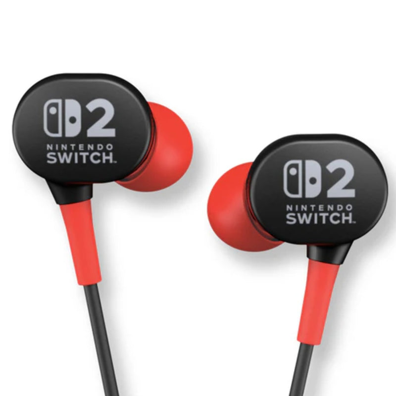 PowerA Wired In-Ear Earbuds for Nintendo Switch 2 Red/Black