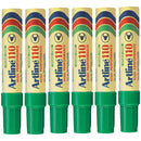 Artline 110 Permanent Marker 4mm Bullet Nib Green Box 6