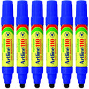 Artline 110 Permanent Marker 4mm Bullet Nib Blue Box 6