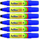 Artline 110 Permanent Marker 4mm Bullet Nib Blue Box 6