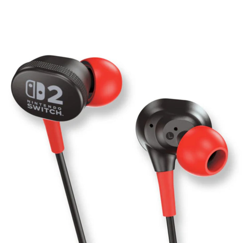 PowerA Wired In-Ear Earbuds for Nintendo Switch 2 Red/Black