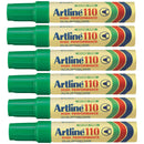 Artline 110 Permanent Marker 4mm Bullet Nib Green Box 6