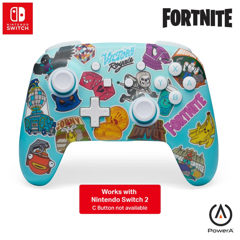 PowerA Enhanced Wireless Controller for Nintendo Switch Fortnite Sticker Mania