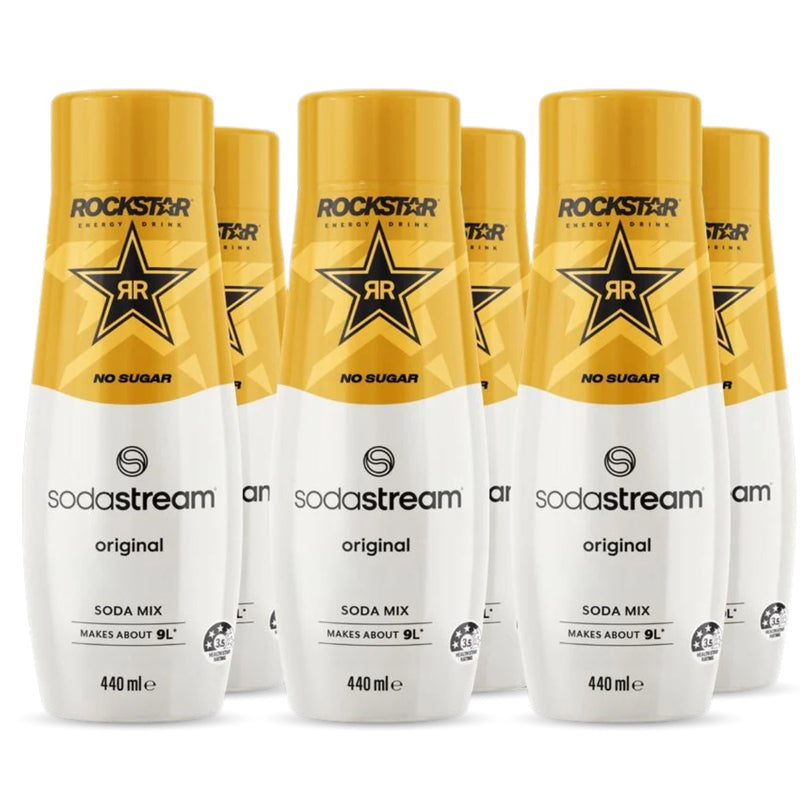 SodaStream Rockstar Energy Drink Syrup Mix No Sugar 440mL Pack 6 BULK