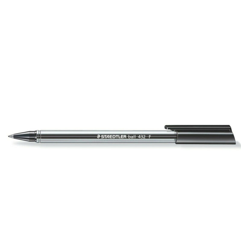 Staedtler 432 Triangular Ballpoint Stick Pen Fine Black Box 10